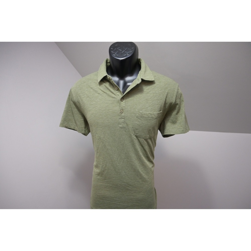 Original Penguin Polo Shirt Mens Medium Olive Green Slub Pocket Excellent